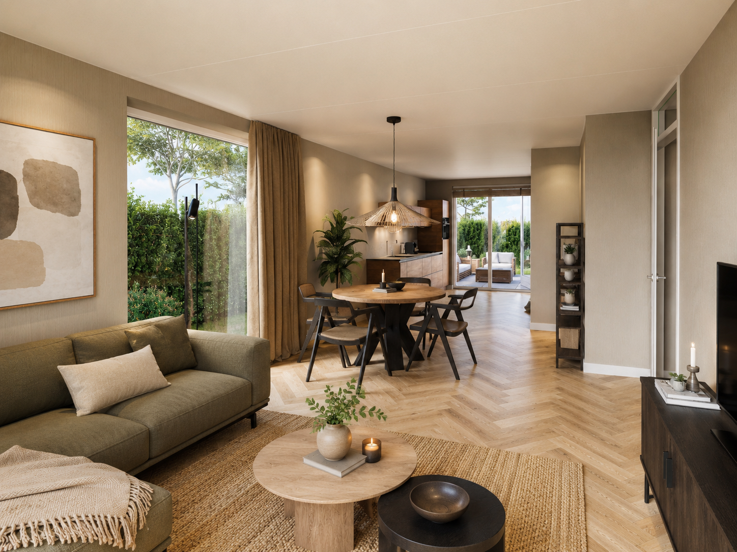 Eco akoestiek akoestisch plafond woonkamer