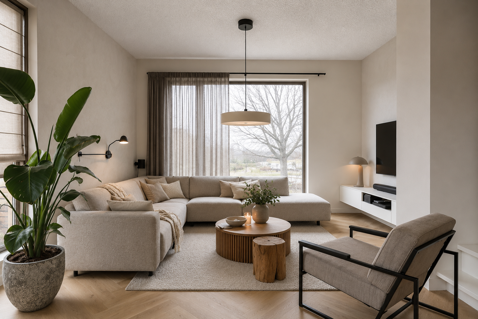 Eco akoestiek akoestisch plafond woonkamer